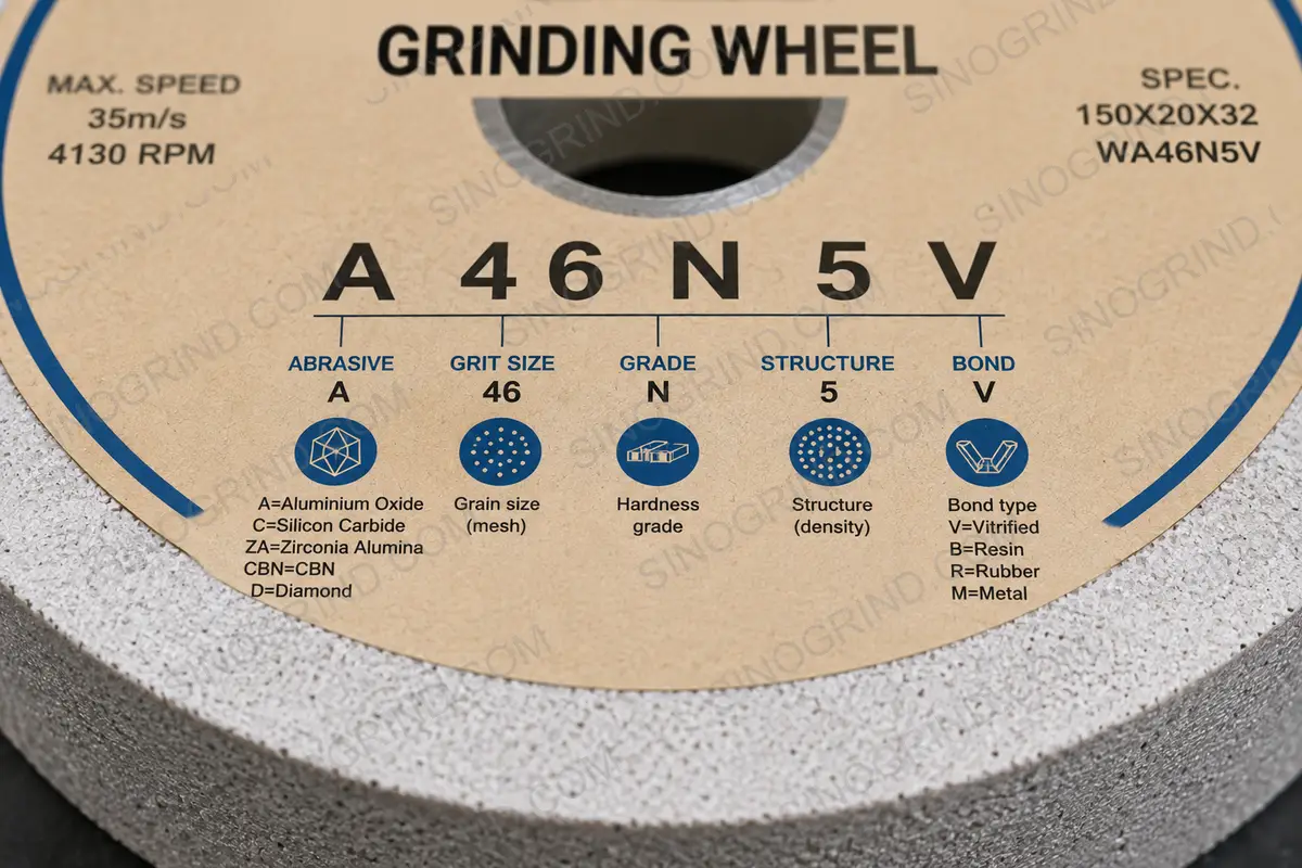 Grinding wheel marking system chart
