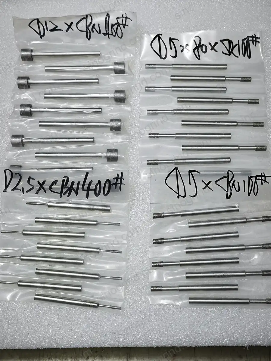 Hastes de Desgaste SinoGrind Diamond & CBN – Ferramentas superabrasivas cilíndricas de precisão para desgaste interno.